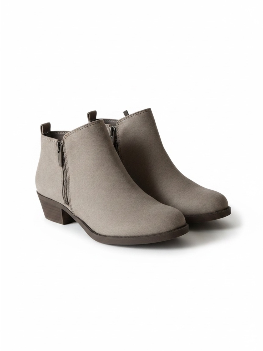 Carlos by Carlos Santana Taupe Gray Side-Zip Ankle Booties